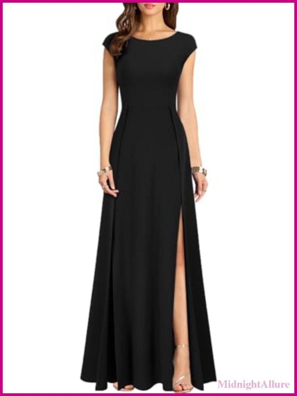 MUSHARE Polyester Spandex Cocktail Dress High Waist Split Long Formal Party Prom